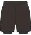 TL615 Tombo Double Layer Sports Shorts Black/Black colour image